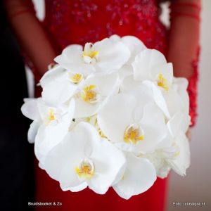 bruidsboeket orchidee wit