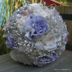 Bruidsboeket broches lavendel zilver wit Bruidsboeket broches lavendel zilver wit