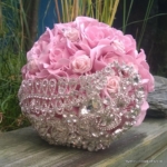 bruidsboeket broches foambloemen roze bruidsboeket broches foambloemen roze