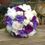 zijdenbruidsboeket bruidsboeket nepbloemen lila paars wit bruidsboeket nepbloemen lila paars wit