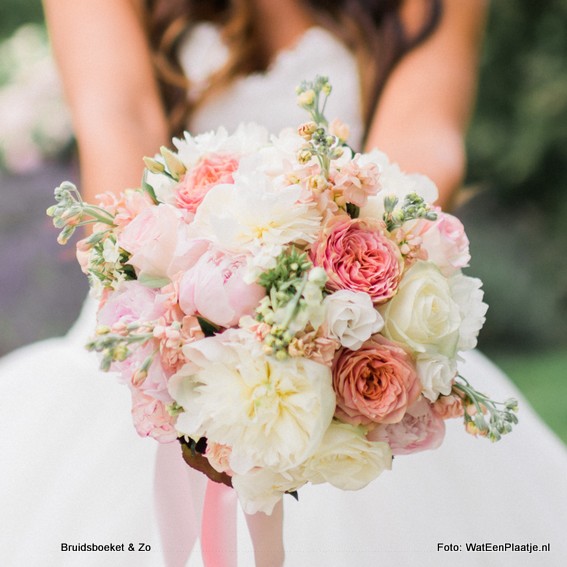 pijp naast Aan Bruidsboeket blush pastel kleuren - Bruidsboeket | Locatiebloemwerk |  corsages | trouwboog | prieeltje